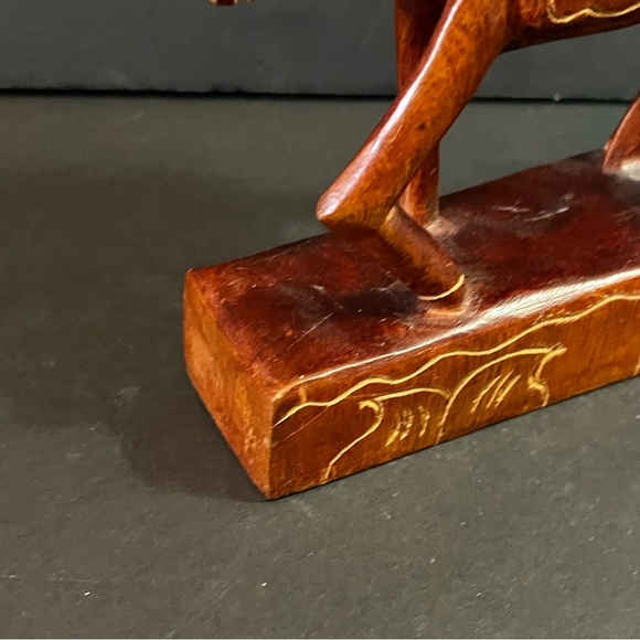 Hand Carved African Wood Woman Riding Donkey Figurine Folk Art Rustic Primitive - Picture 5 of 11